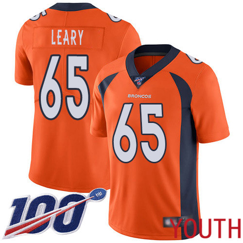 Youth Denver Broncos #65 Ronald Leary Orange Team Color Vapor Untouchable Limited Player 100th Season Football NFL Jersey->youth nfl jersey->Youth Jersey